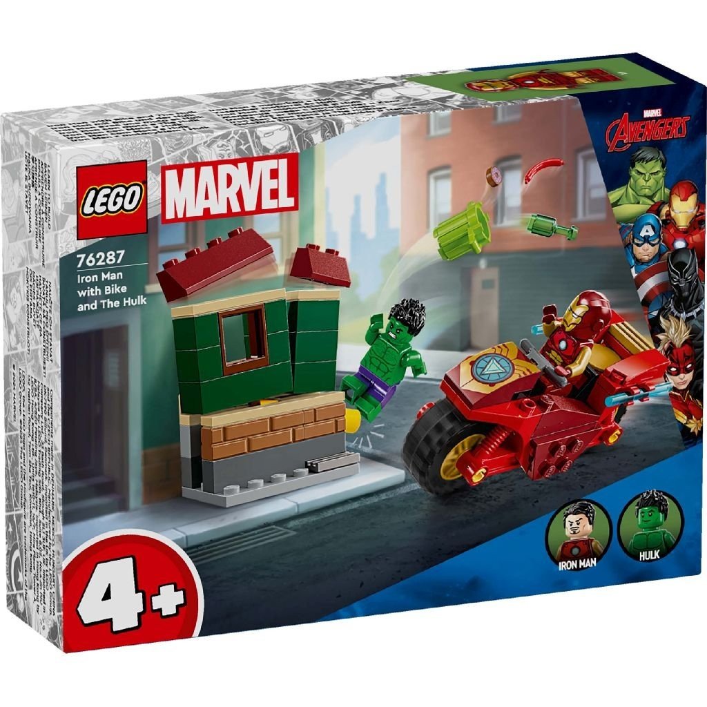 Lego Marvel Iron Man cu motocicleta si Hulk 76287 - Publisol.ro