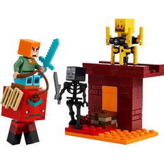Lego Minecraft batalie deasupra lavei în nether 21266 - Publisol.ro