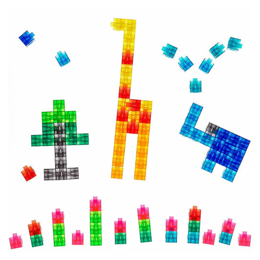 Linking Cubes, 100 cuburi translucide interconectabile, Edx Education - Publisol.ro