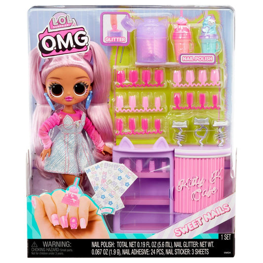 L.o.l. surprise! omg sweet nails kitty k café set papusa cu accesorii, MGA - Publisol.ro