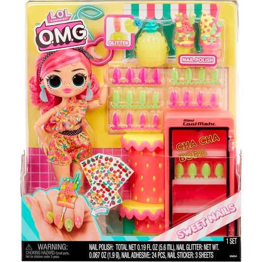 L.o.l. surprise! omg sweet nails pinky pops fruit shop set papusa cu accesorii, MGA - Publisol.ro