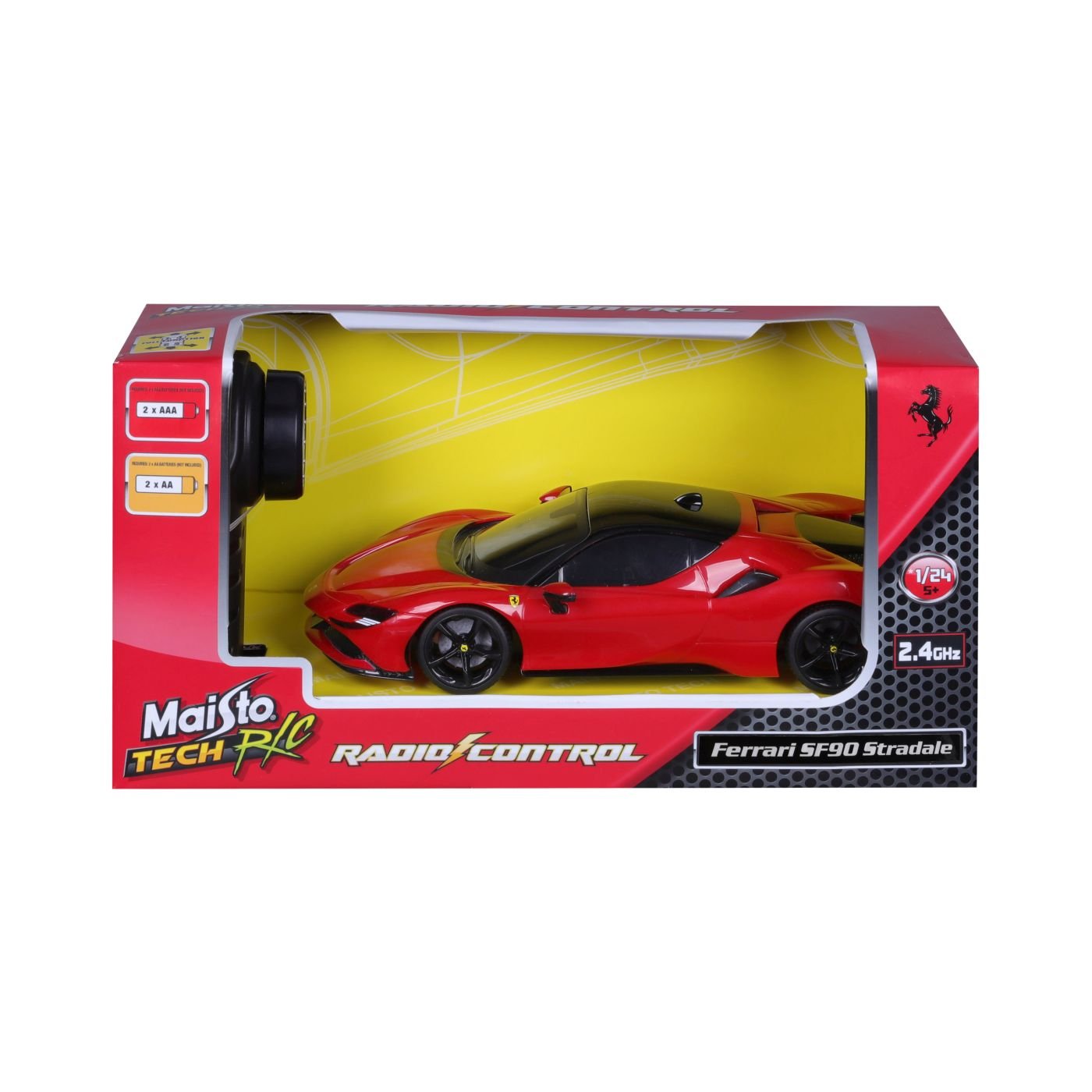 Maisto masinuta cu telecomanda 2.4GHz FERRARI SF90 STRADALE scara 1 la 24 - Publisol.ro
