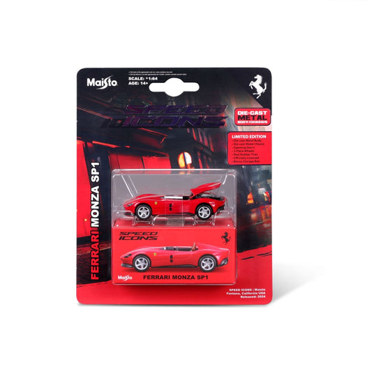 Maisto masinuta metalica SPEED ICONS FERRARI MONZA SP1 rosu scara 1 la 64 - Publisol.ro