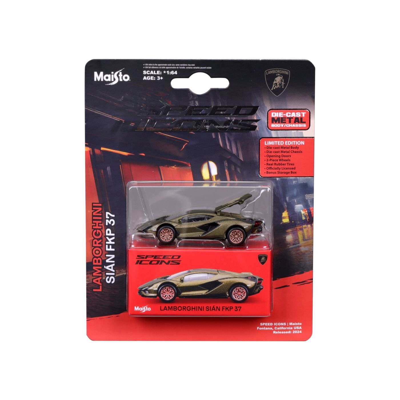 Maisto masinuta metalica SPEED ICONS LAMBORGHINI SIAN FKP 37 verde scara 1 la 64 - Publisol.ro