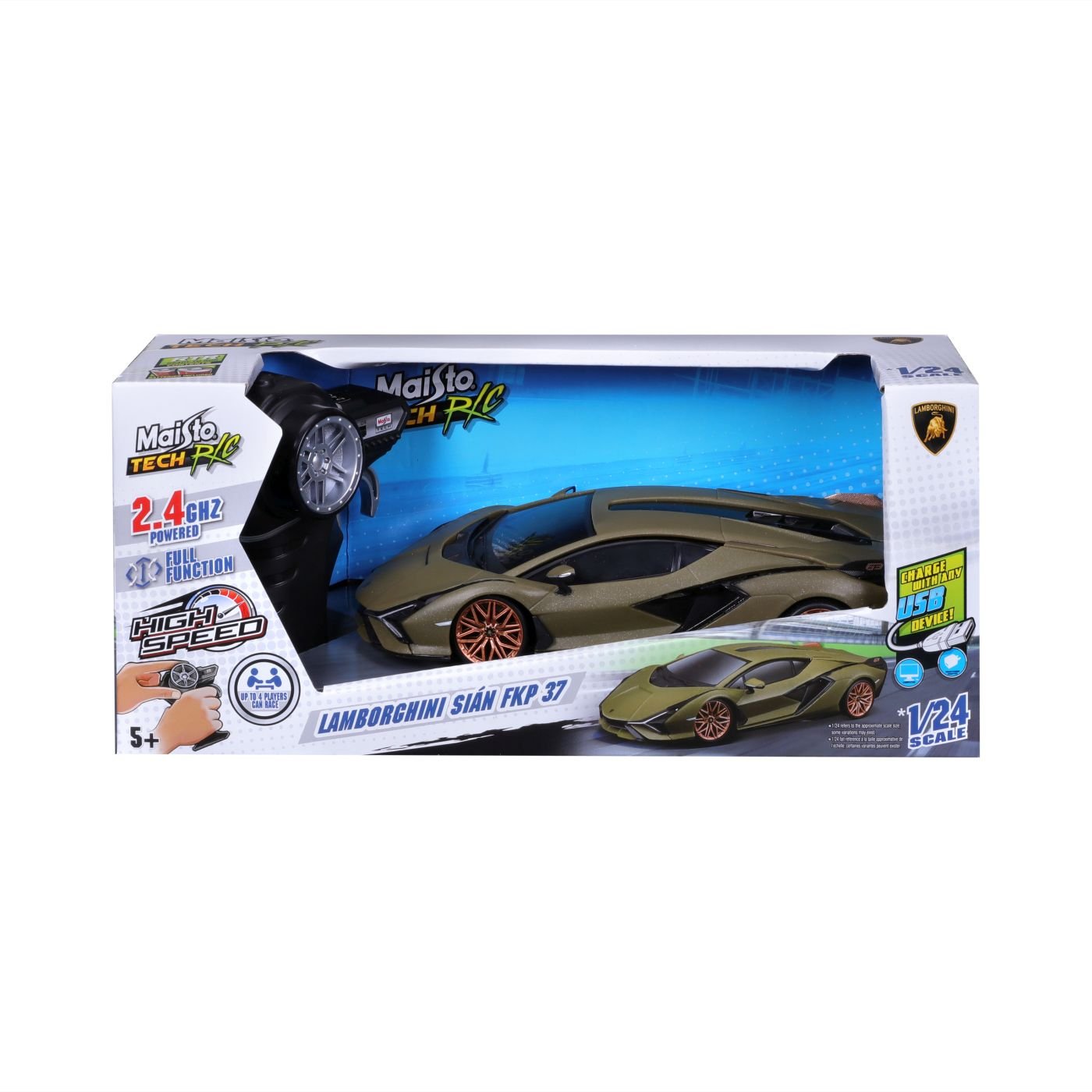 Maisto masinuta premium cu telecomanda 2.4GHz LAMBORGHINI SIAN FKP37 scara 1 la 24 - Publisol.ro