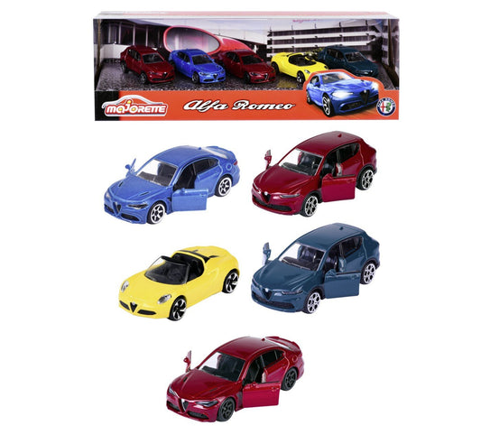 Majorette masinute metalice set 5 masini alfa romeo, Simba - Publisol.ro