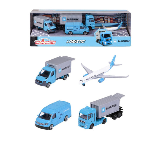 Majorette set 4 vehicule metalice de transport maersk , Simba - Publisol.ro