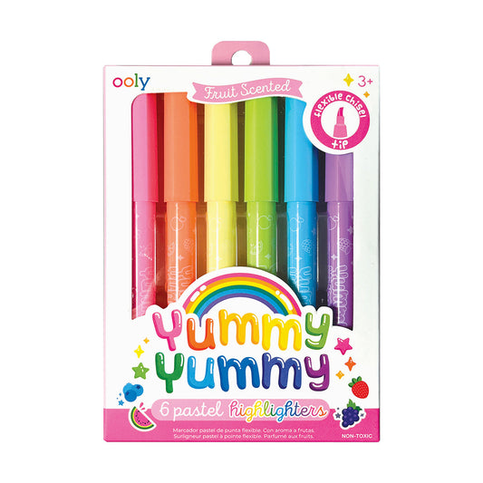 Markere parfumate Yummy Yummy cu varf flexibil - Set de 6 - Ooly