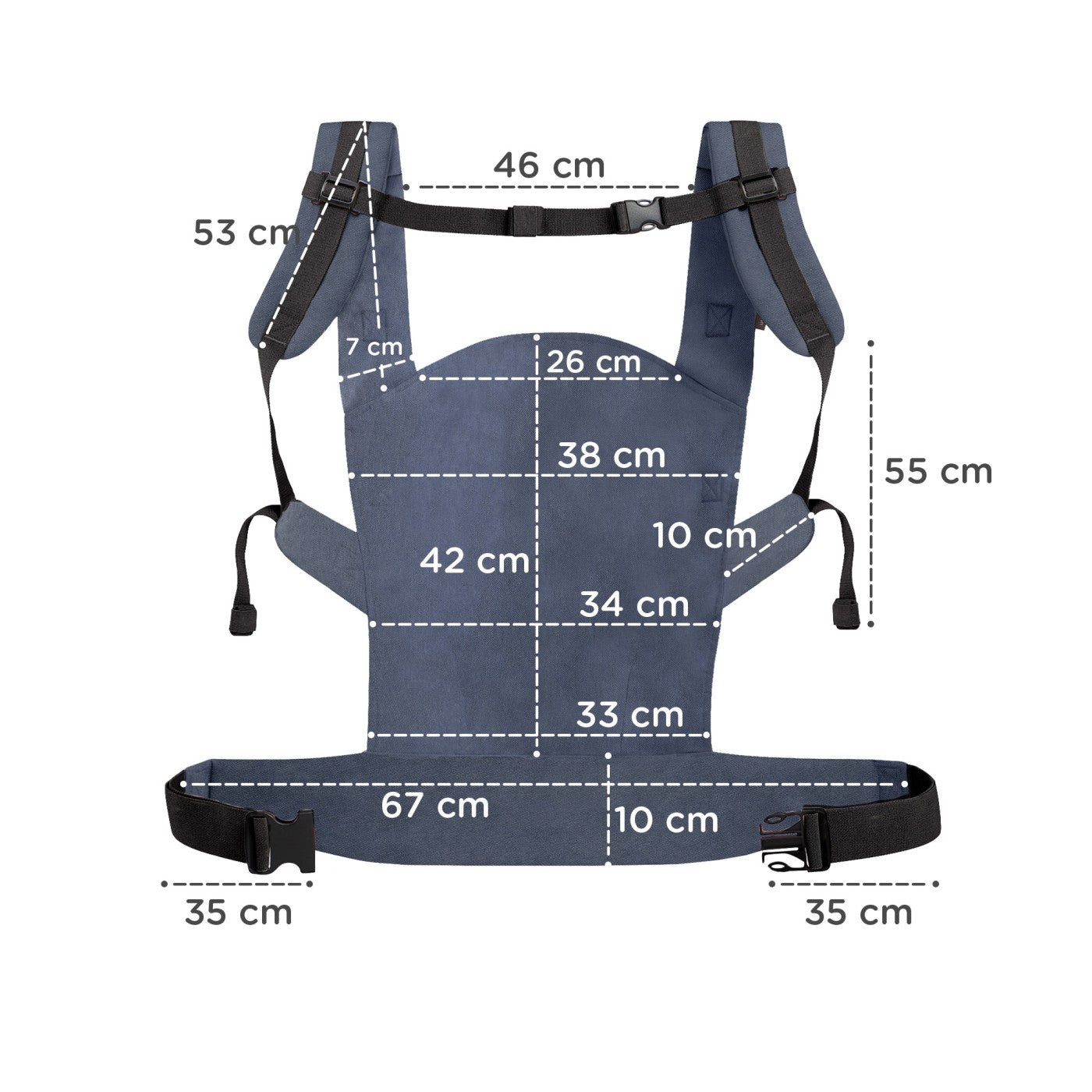 Marsupiu ergonomic Kinderkraft nino, pana la 20 kg, confetti denim - Publisol.ro