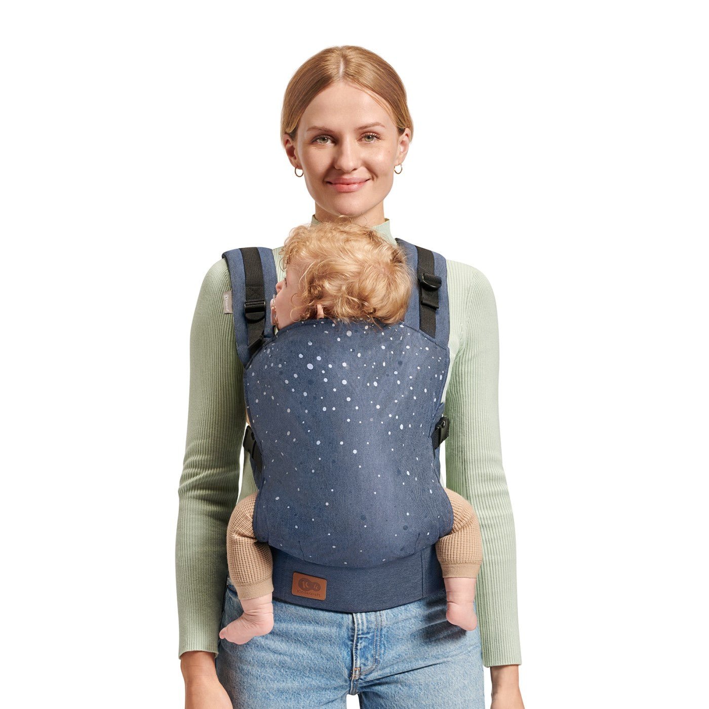 Marsupiu ergonomic Kinderkraft nino, pana la 20 kg, confetti denim - Publisol.ro