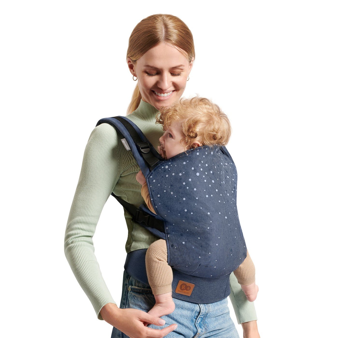 Marsupiu ergonomic Kinderkraft nino, pana la 20 kg, confetti denim - Publisol.ro