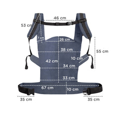 Marsupiu ergonomic Kinderkraft nino, pana la 20 kg, confetti denim - Publisol.ro