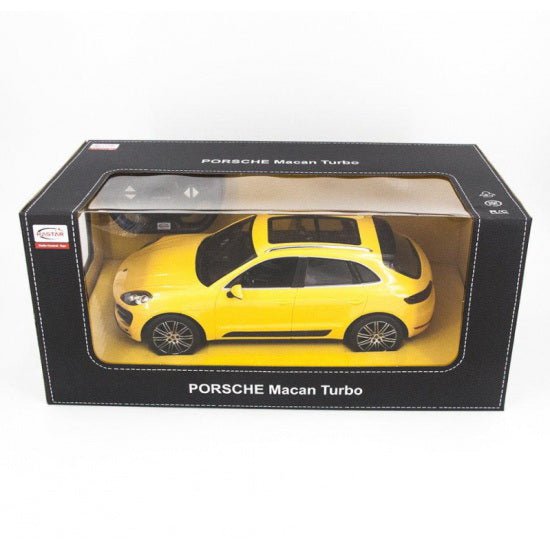 Masina cu telecomanda Porsche Macan turbo galbena scara 1 la 14 - Publisol.ro