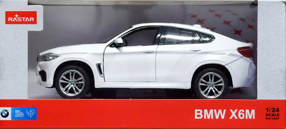 Masinuta metalica Bmw x6m alb scara 1 la 24 - Publisol.ro