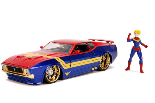 Masinuta metalica captain marvel 1973 ford mustang mach 1 scara 1 la 24, Simba - Publisol.ro
