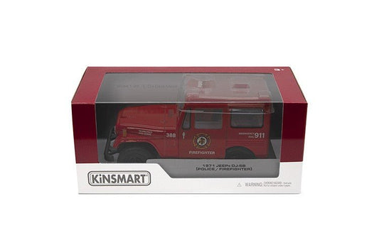 Masinuta metalica jeep dj - 5b politie/ pompieri 13cm scara 1 la 26, KINSMART - Publisol.ro