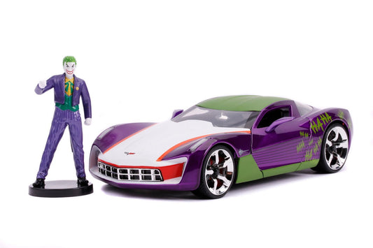 Masinute metalica chevy corvette stingray 2009 si figurina joker scara 1:24, Simba - Publisol.ro