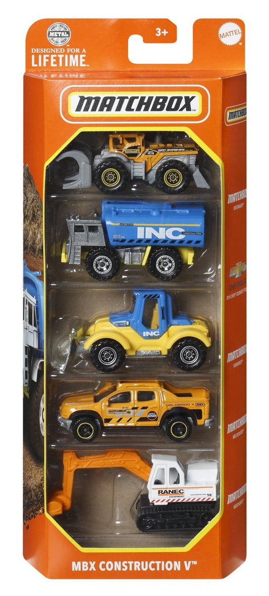 Matchbox set 5 masinute metalice Mbx construction v scara 1:64 - Publisol.ro