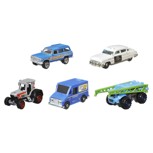 Matchbox set 5 masinute metalice mbx countryside ii scara 1:64, Mattel - Publisol.ro