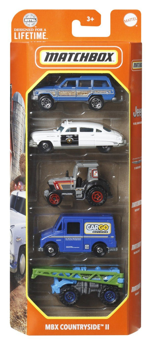 Matchbox set 5 masinute metalice mbx countryside ii scara 1:64, Mattel - Publisol.ro