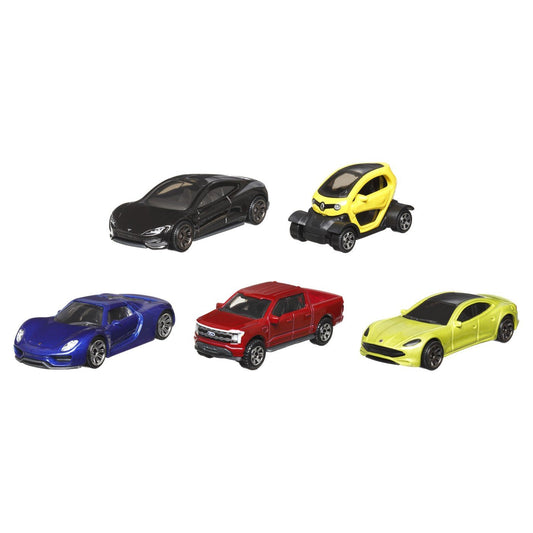 Matchbox set 5 masinute metalice mbx electric drivers scara 1:64, Mattel - Publisol.ro