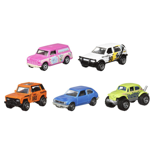 Matchbox set 5 masinute metalice mbx retro scara 1:64, Mattel - Publisol.ro