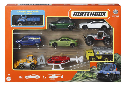 Matchbox set 9 masinute mercedes benz unimog u300, Mattel - Publisol.ro