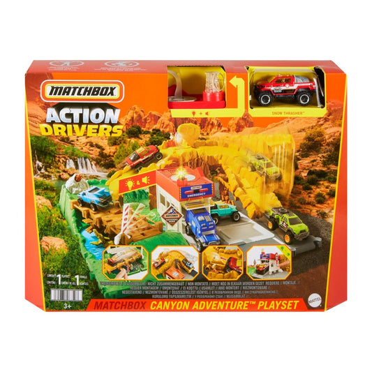 Matchbox set action drivers canionul cu sunete si lumini, Mattel - Publisol.ro