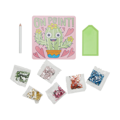 Mini Atelier creativ DIY cu diamante - Cheery Cactus - Ooly