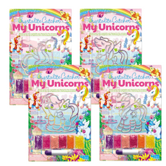 Mini set creativ cu margele de nisip - Unicorni - 4M