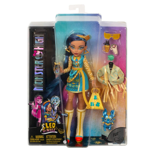 Monster high papusa cleo denile cu animalut si accesorii, Mattel - Publisol.ro