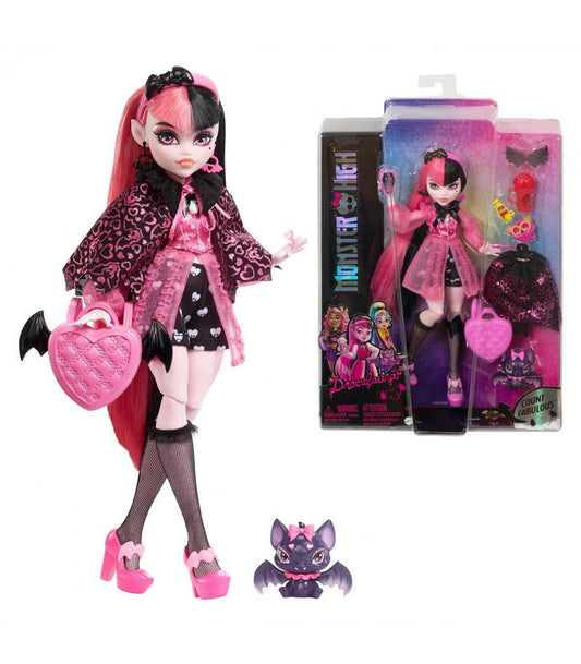 Monster high papusa draculaura cu animalut si accesorii, Mattel - Publisol.ro