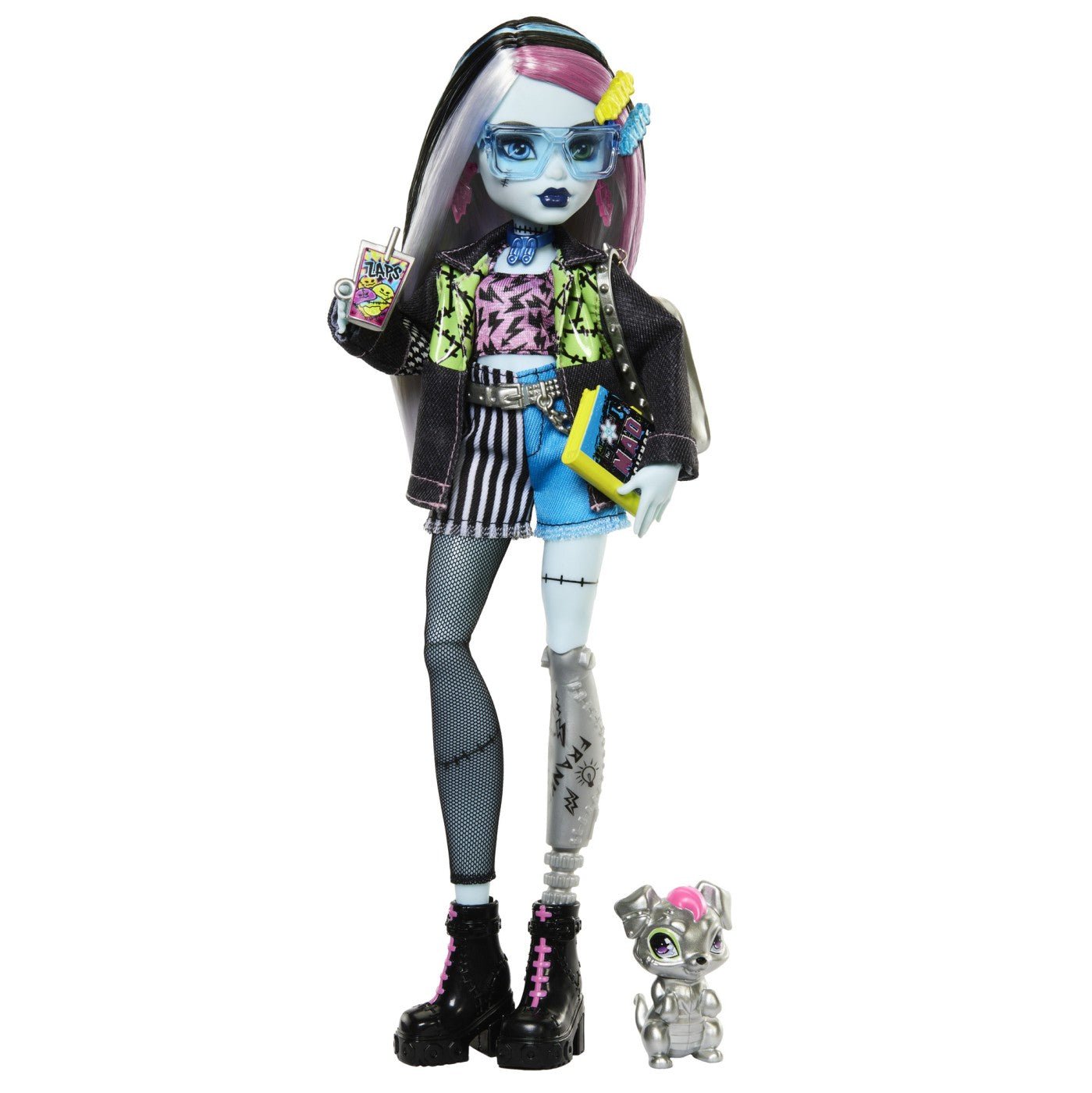 Monster high papusa Frankie Stein si animalut Watzie - Publisol.ro