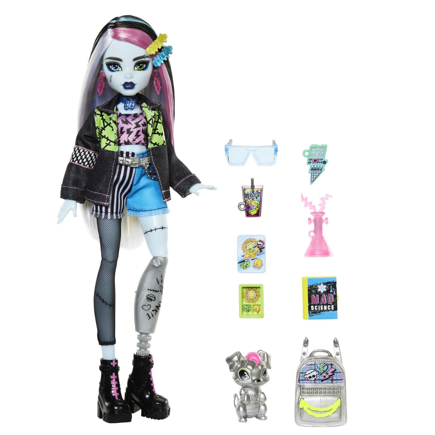 Monster high papusa Frankie Stein si animalut Watzie - Publisol.ro