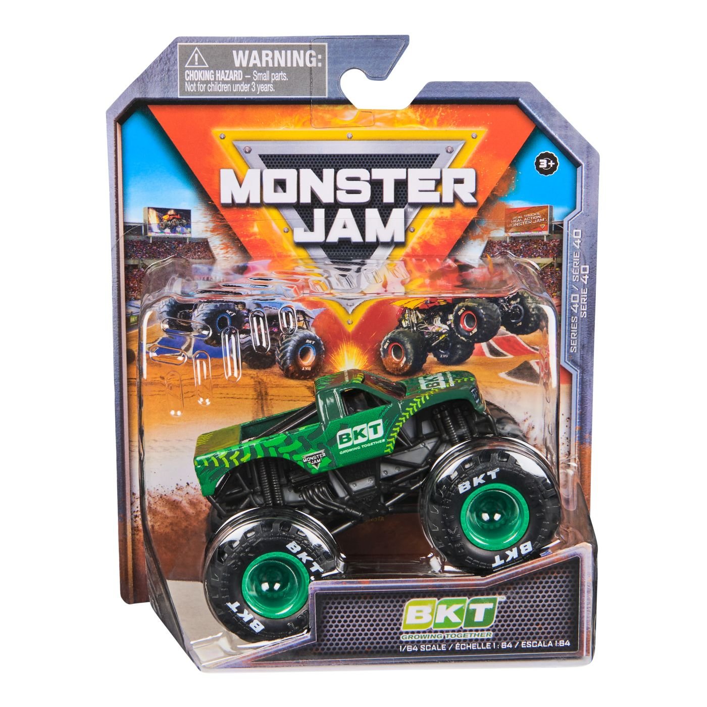Monster jam masinuta metalica Bkt Growing Together scara 1 la 64 - Publisol.ro