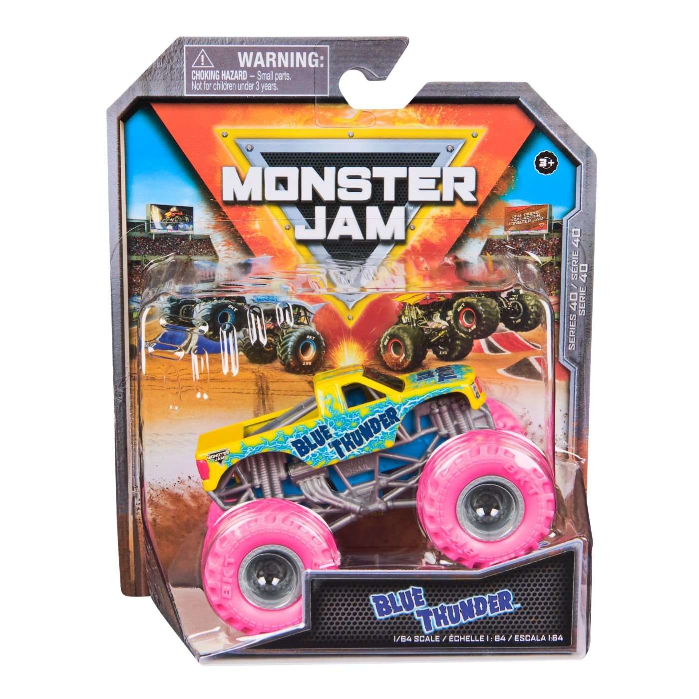 Monster jam masinuta metalica Blue Thunder scara 1 la 64 - Publisol.ro