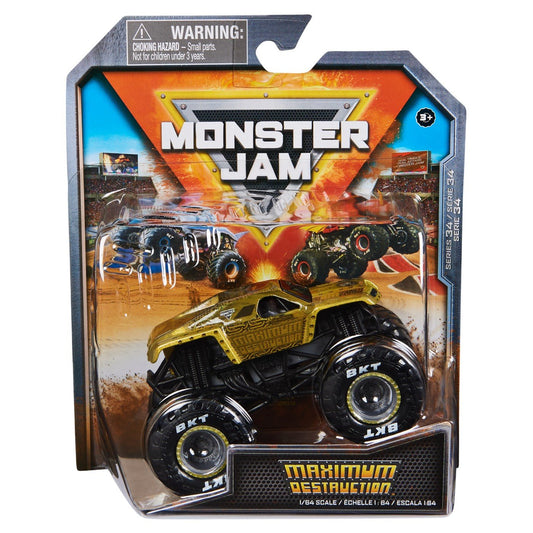 Monster jam masinuta metalica maximum destruction scara 1 la 64, Spin Master - Publisol.ro