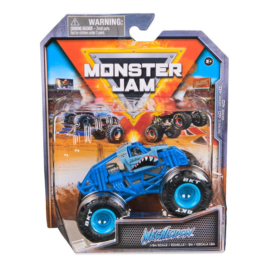 Monster jam masinuta metalica Megalodon albastru scara 1 la 64 - Publisol.ro