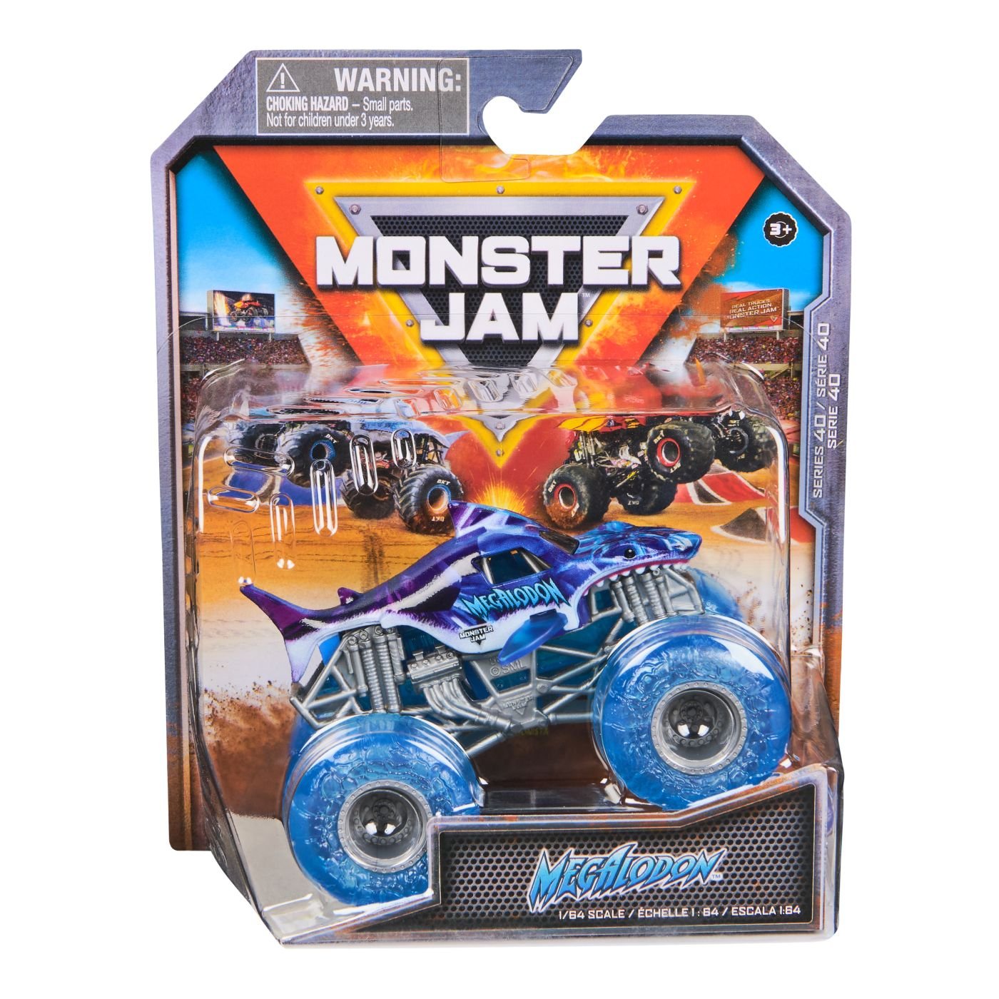 Monster jam masinuta metalica megalodon mov scara 1 la 64 - Publisol.ro