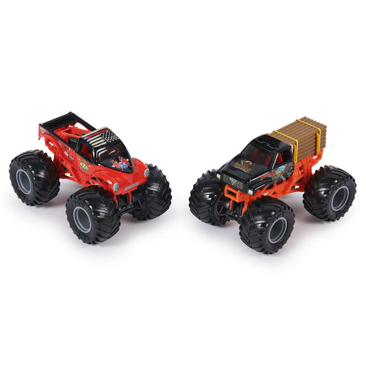 Monster jam set 2 masinute metalice lumberjack si axe scara 1:64, Spin Master - Publisol.ro