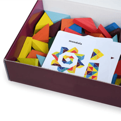 Mozaic triunghiuri din lemn 64 piese - Igroteco - Publisol.ro