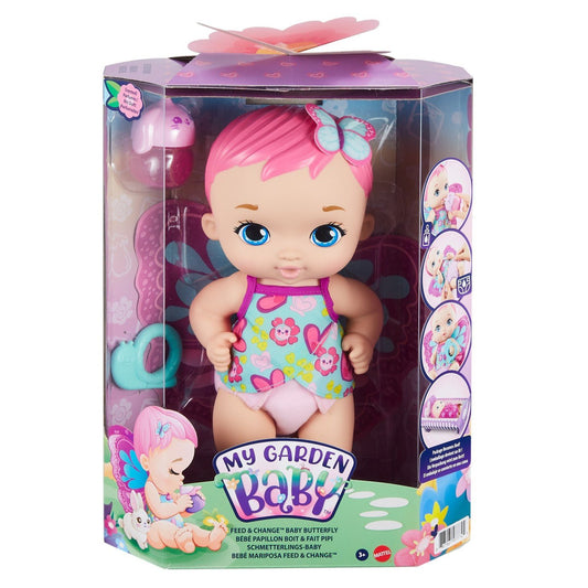 My garden baby hraneste si schimba bebelusul fluturas, Mattel - Publisol.ro