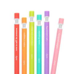 Notat! - Creioane mecanice grafit extra gros - set de 6, cu citate motivationale - Ooly