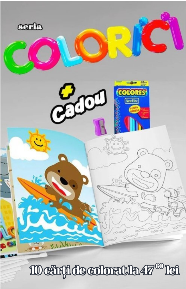 Pachet 10 Carti de Colorat - Colorici - Publisol.ro