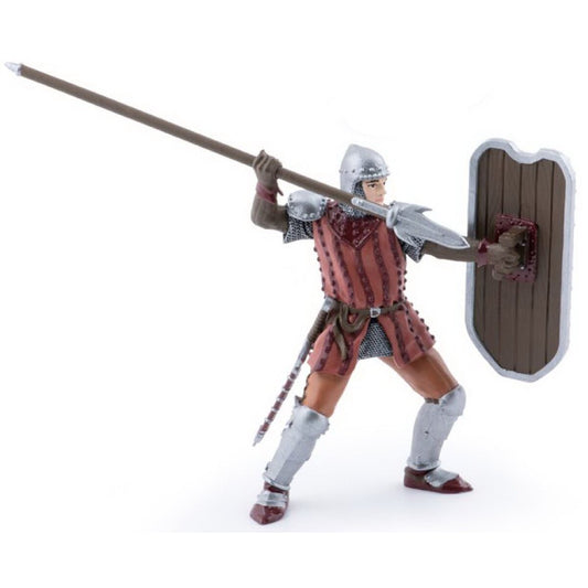 Papo figurina cavaler cu sulita si scut rosu, Papo - Publisol.ro