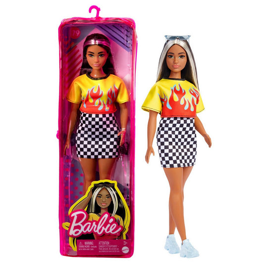 Papusa barbie fashionista bruneta cu suvite blonde, Mattel - Publisol.ro