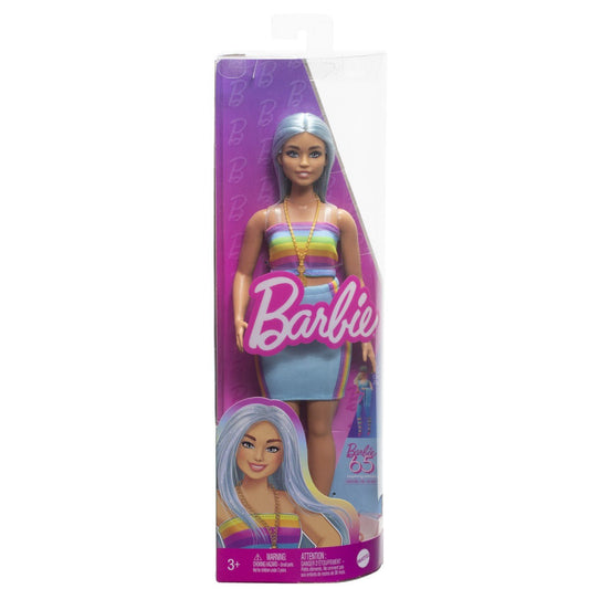 Papusa barbie fashionista cu par albastru platinat si top sport, Mattel - Publisol.ro