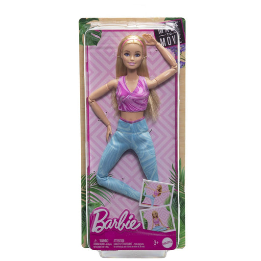 Papusa barbie made to move blonda cu top mov, Mattel - Publisol.ro