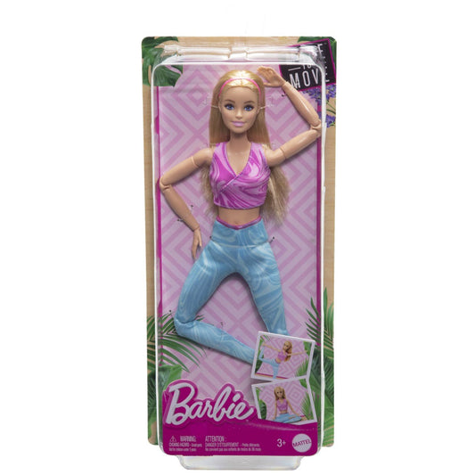 Papusa barbie made to move blonda cu top roz, Mattel - Publisol.ro