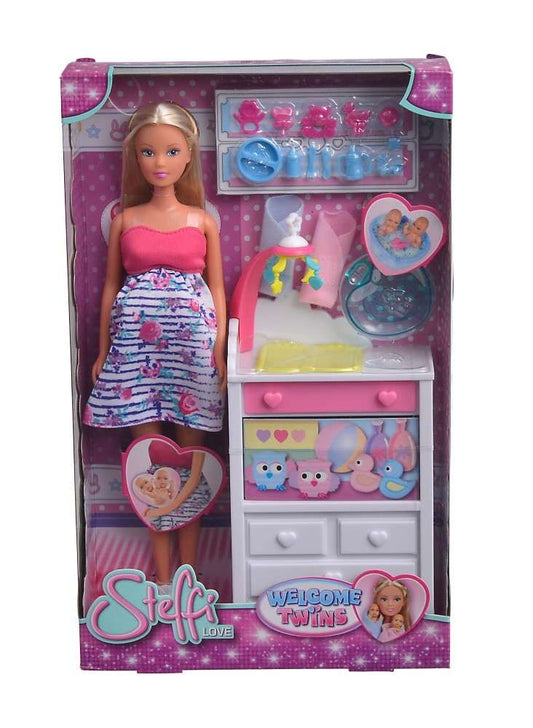 Papusa steffi cu gemeni si accesorii, Simba - Publisol.ro